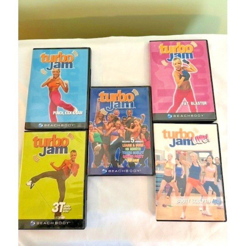 Beachbody Turbo Jam Complete DVD Workout Set w Resistance Band Cardio Lot